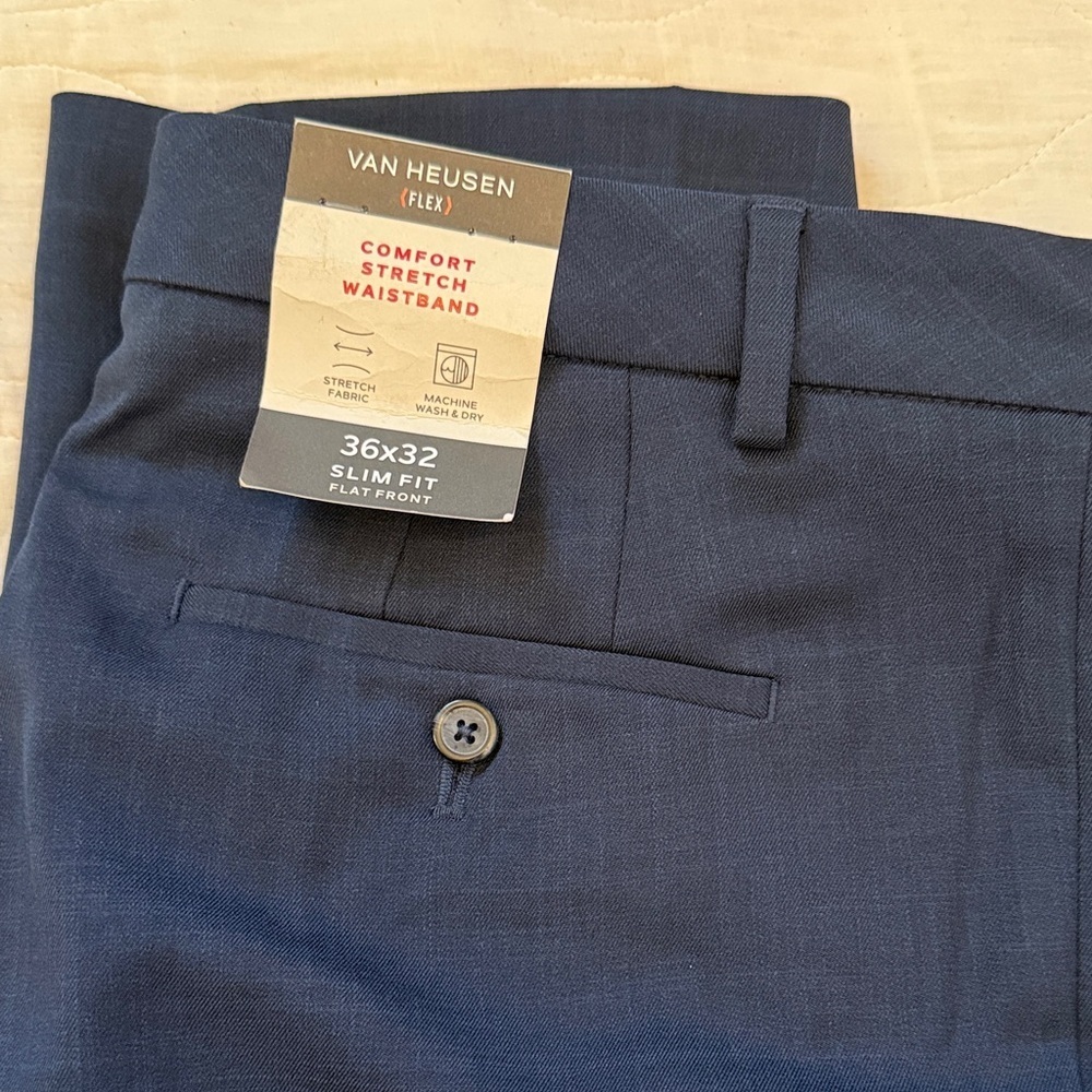 Van Heusen Dark Blue Trousers - Picture 2 of 4